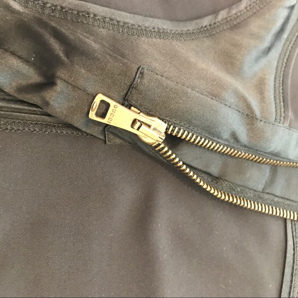 GUCCI black satin zipper pencil skirt - Picture 3 of 6